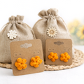 Light Orange Crochet Flower Earrings